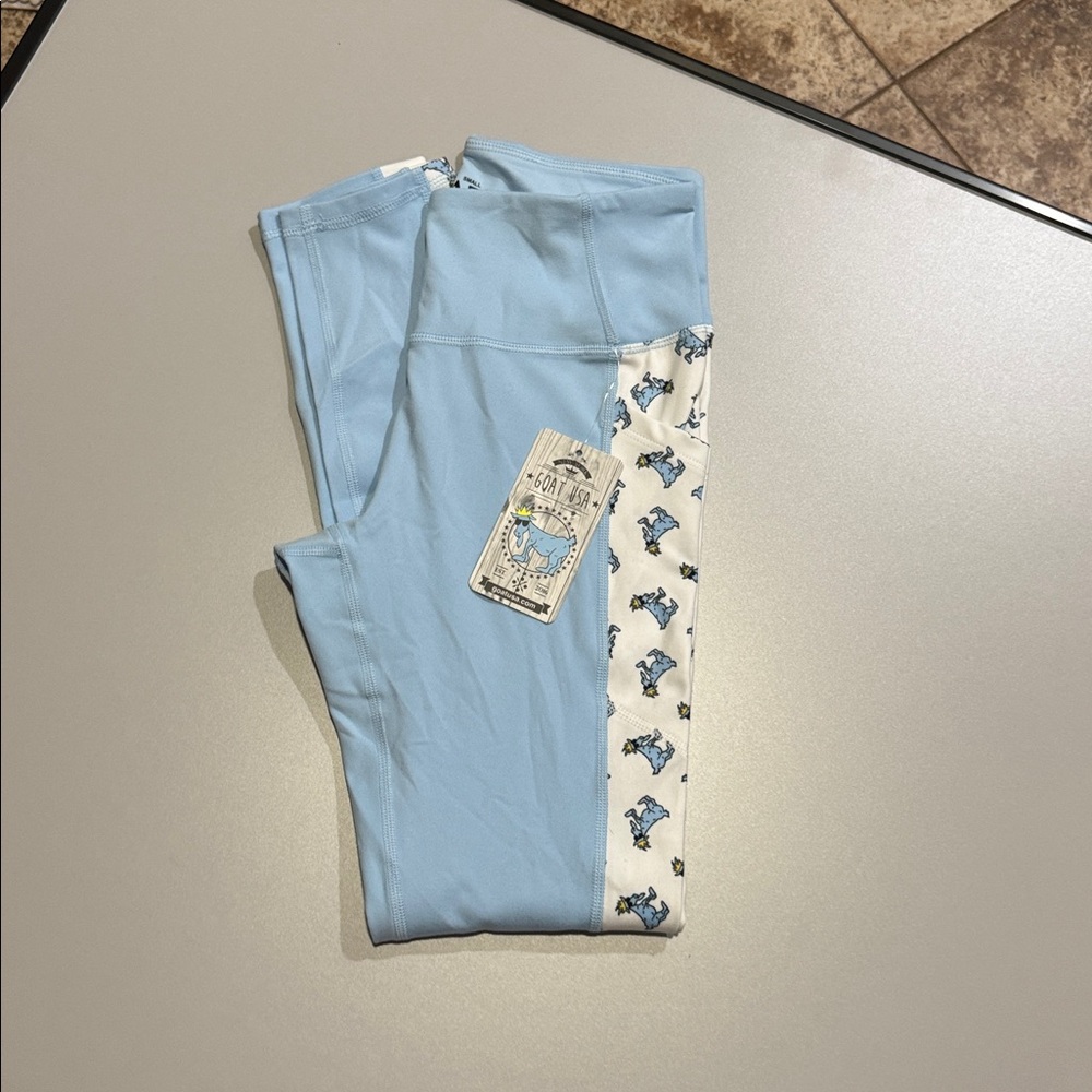 GOAT USA Light Blue Leggings with Patterned Side Panel